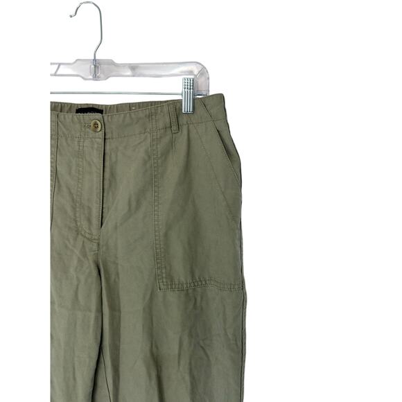 Talbots Basic Casual Green Cotton Blend Slim Cargo Straight Leg Pant Size 10 - Picture 3 of 11